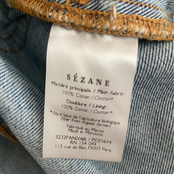 Sezane Wide leg Jean 28 denim - Picture 5 of 5